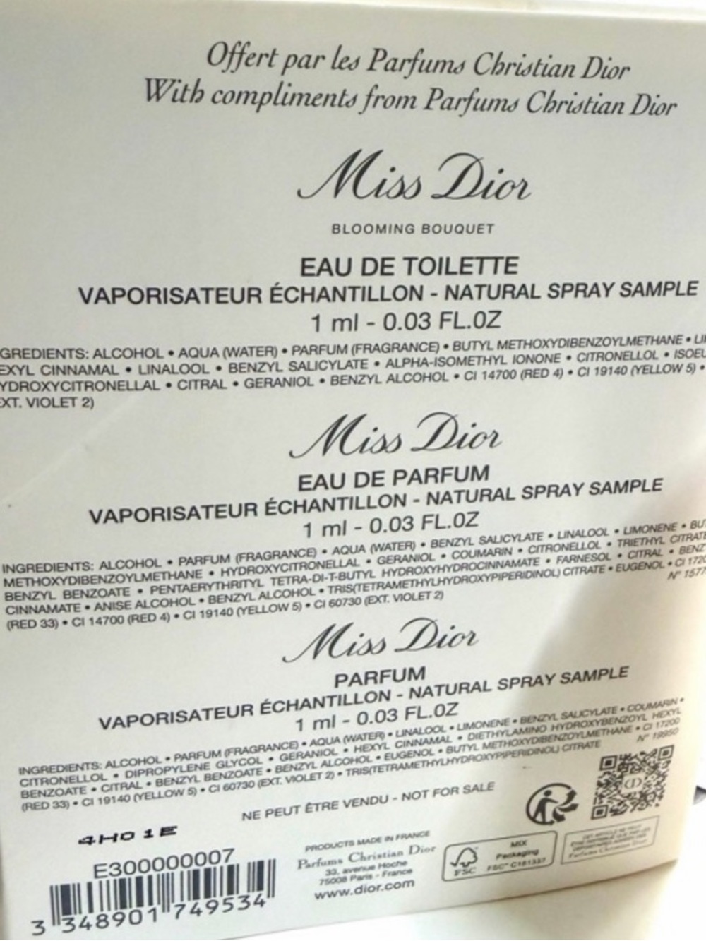 Miss Dior Pouch w Samples - Picture 2 of 2
